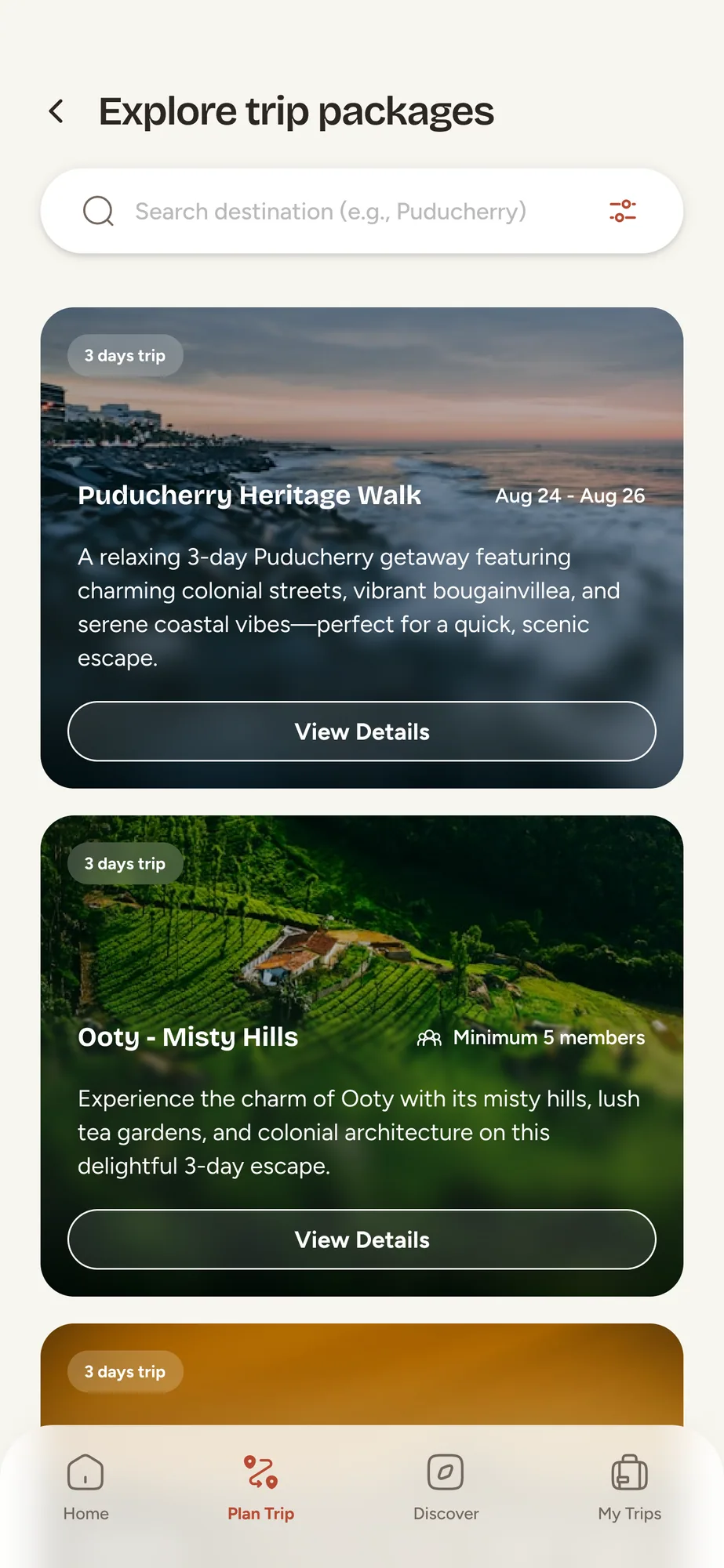 Curated trips